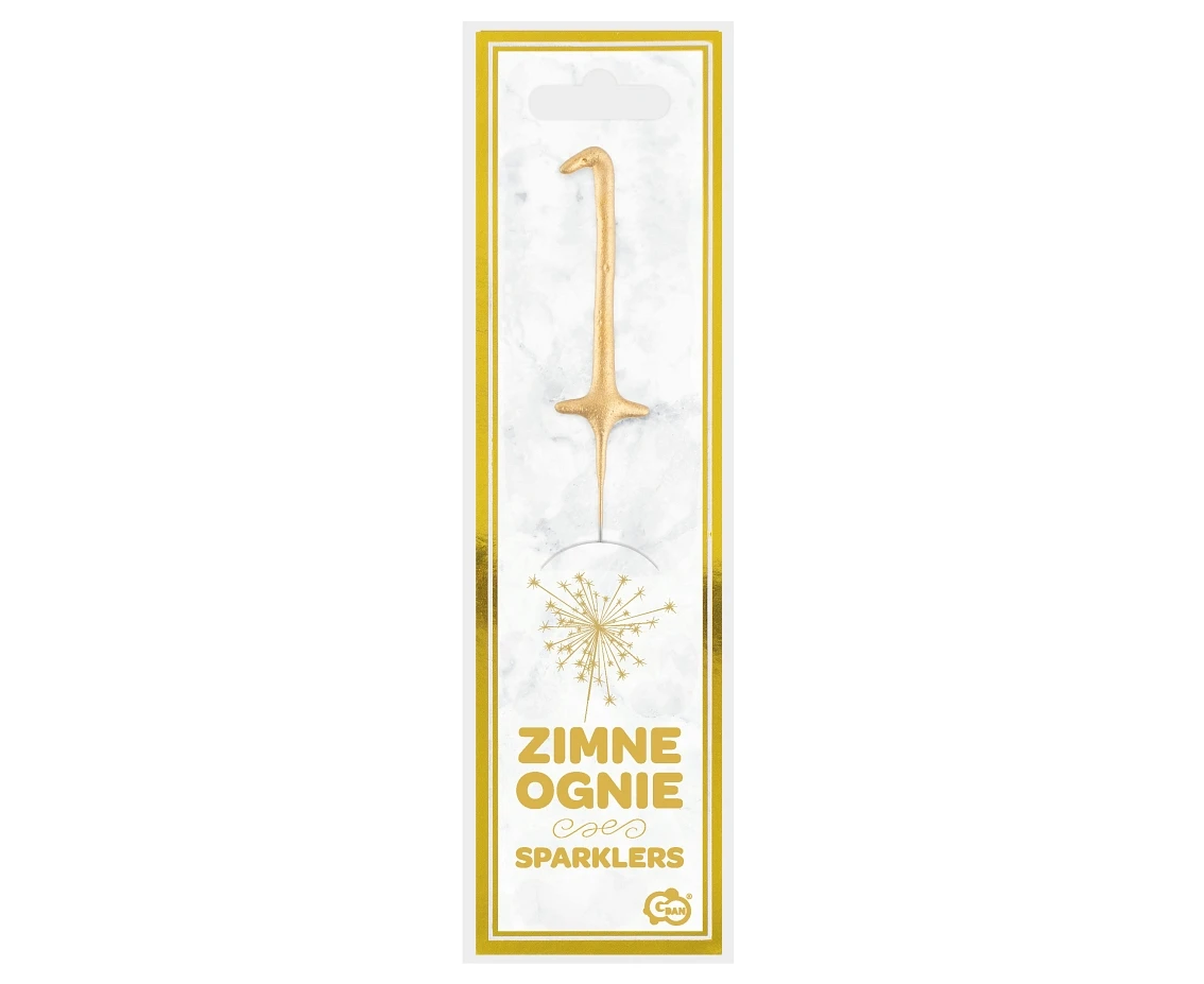 Zimne ognie Cyfra "1", złote